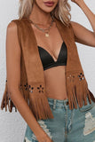 Fringe Detail Vest with Cutout Design