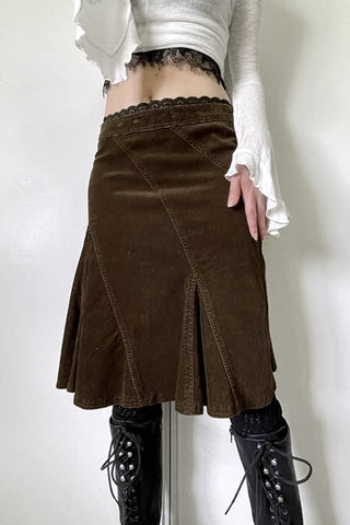 Lace Trimmed Midi Skirt