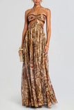 Strapless Paisley Maxi Dress