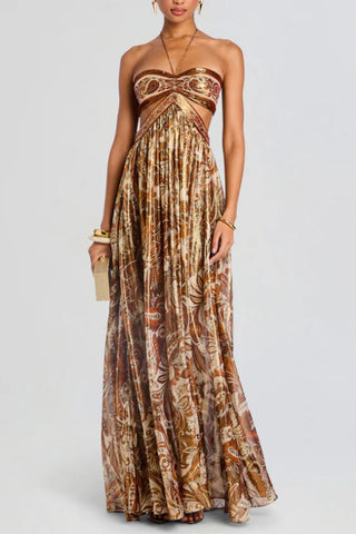 Strapless Paisley Maxi Dress