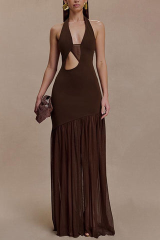 Cut-Out Halter Casual Dress