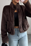 Chic Pocket Fur Coat