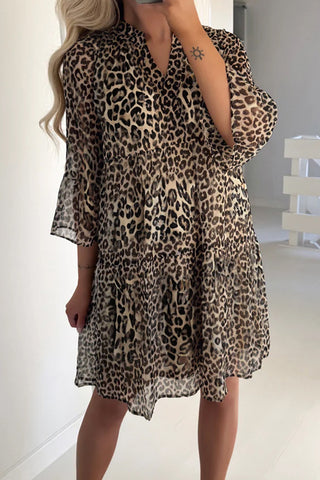 Leopard Print Flowy Mini Dress