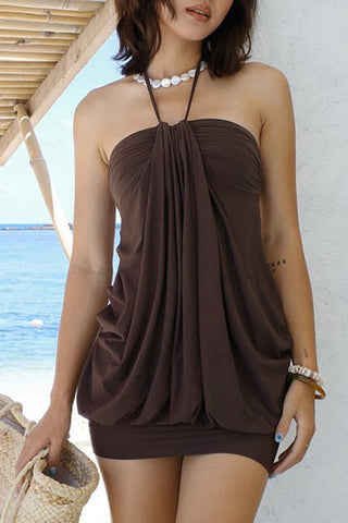 Draped Halter Casual Dress