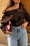 Off-Shoulder Long Sleeve T-Shirt