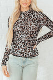 Leopard Mock Neck Long Sleeve Top