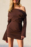 Off-Shoulder Ruched Mini Dress