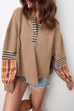 Mixed-Pattern Sleeve Sweatshirt