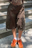Lace-Up Waist Cargo Shorts