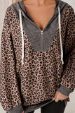 Stylish Zip-Up Leopard Hoodie
