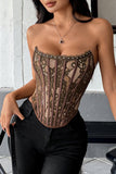 Strapless Lace Corset Tank Top