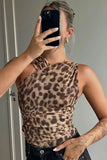 Cross-Back Animal Print Tank