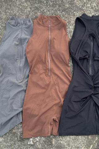 Zip-Front Sleeveless Romper