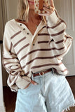 Henley Drop Shoulder Loose Sweater