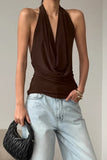 Draped Halter Tank Top