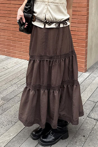 Tiered Lace Maxi Skirt