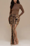 Elegant Sequin Mini Skirt Set