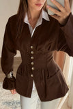 Tailored Button-Front Blazer