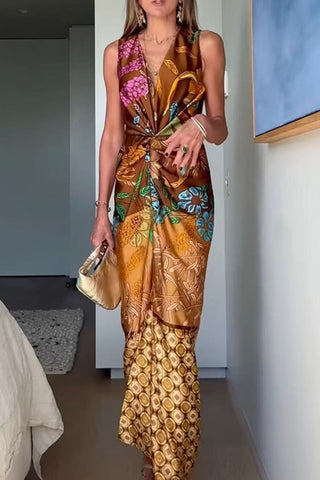 Floral Halter Maxi Dress