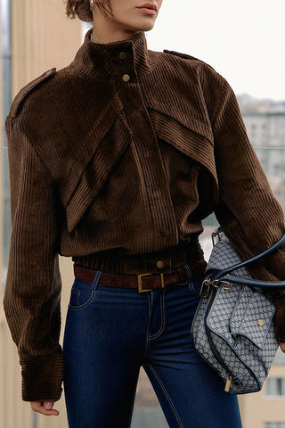 Chic High-Collar Fashion Jacket