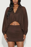 Chic Cropped Top and Skirt Set