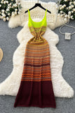 Zigzag Knit Maxi Vacation Dress