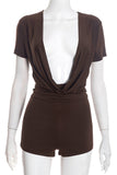Deep V-Neck Romper
