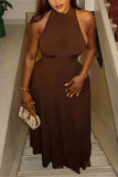Sleeveless High-Neck Maxi Dress
