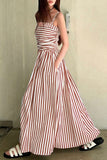 Striped Casual Maxi Dress