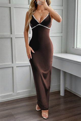 Scalloped Edge Bodycon Maxi Dress