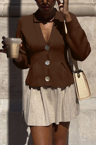 Button Front Long Sleeve Top
