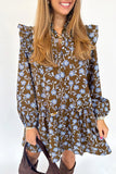 Floral Print Ruffled Dress