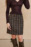 Embellished Textured Mini Skirt