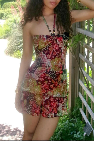 Halter Neck Paisley Casual Dress