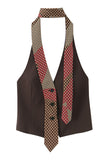 Halter Neck Vest Top with Tie Detail