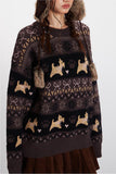 Cozy Knit Sweater with Playful Patterns