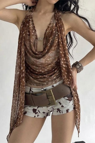 Draped Halter Tank Top