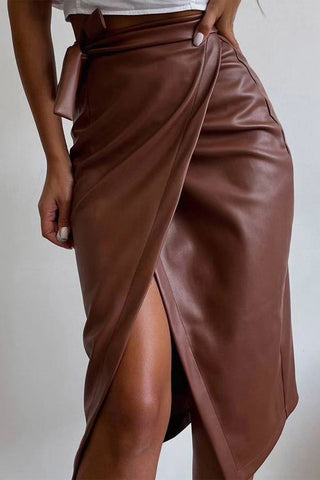 Wrap Midi Skirt with Side Slit