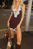 Lace Halter Nightclub Dress