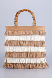 Bamboo Handle Fringe Bag