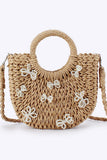 Elegant Woven Handbag with Bow Details