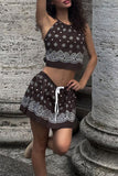Halter-Neck Bandana Skirt Set