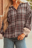 Plaid V-Neck Sweatshirt