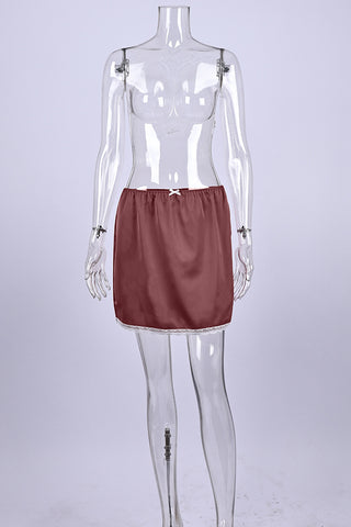 Chic Mini Skirt with Lace Trim
