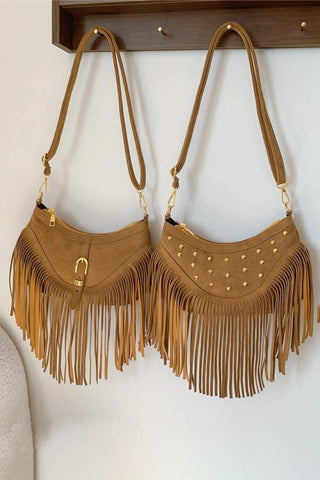 Fringe Studded Handbag