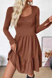 Long Sleeve Casual Fit and Flare Dress
