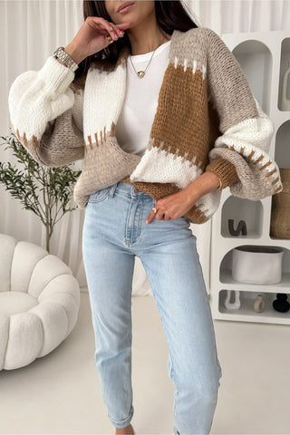 Stylish Oversized Cardigan with Pastel Stripes