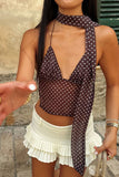 Polka Dot Halter Tank Top