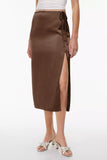 Wrap-Tie Midi Skirt