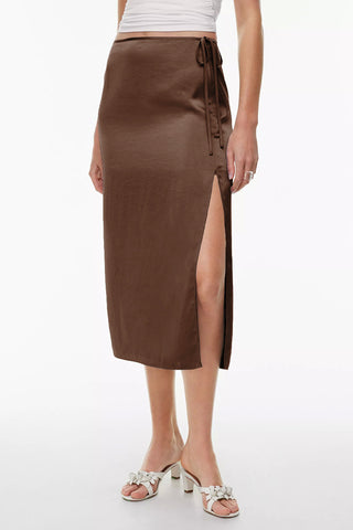 Wrap-Tie Midi Skirt